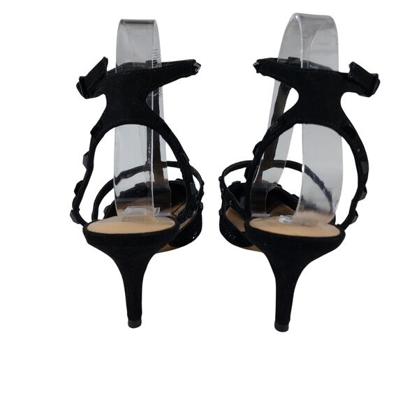 INC! DELICATE BLACK T-STRAP, POINTY TOE KITTEN HEELS, BLACK JEWELED! SZ 8M - Picture 8 of 10